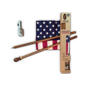Deluxe United States Cotton Flag w/ Mahogany Pole