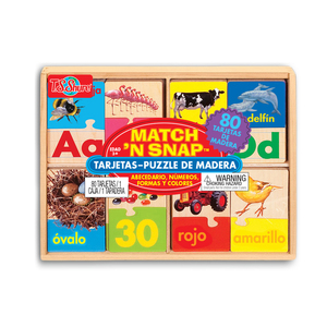 TS Shure Match N Snap 3 Puzzle Set with ABCs, 123s, Shapes and Colors Spanish Version