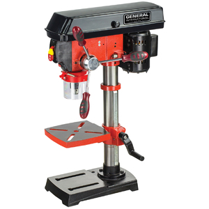 General International 10" - 5 speed 3A Bench mount drill press with laser system and LED light-DP2002