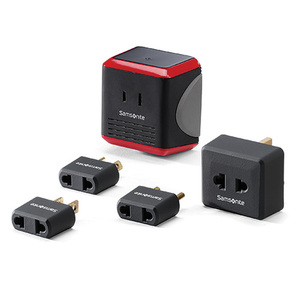Converter/Adapter Plug Kit w/Pouch Black and Red