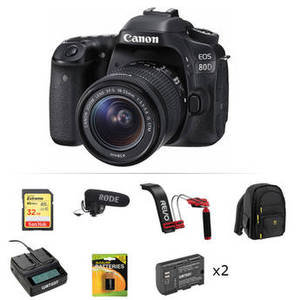EOS 80D DSLR Camera with 18-55mm Lens Video Kit