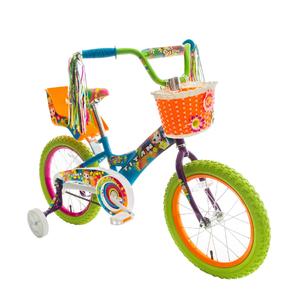 Titan 083-8416 Girl's Flower Power Princess Multi-Color 16&quot; BMX Bike with Training Wheels