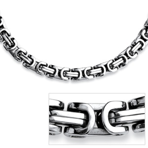 PalmBeach Jewelry Men's Interlocking Link Chain in Stainless Steel 24"