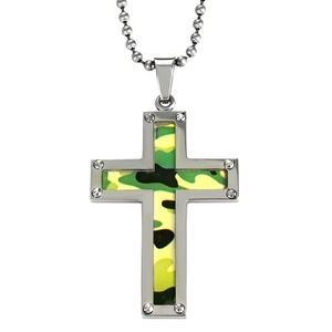 24 in. Stainless Steel Camouflage Dog Tag