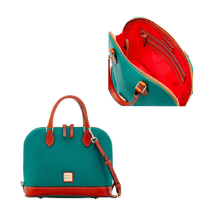 Pebble Grain Zip Zip Satchel