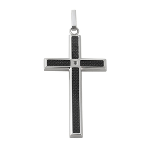 24 in. Black Carbon Fiber Cross with Black Diamond