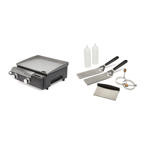 Gourmet Two Burner Gas Griddle w/ 7pc Griddlin Kit
