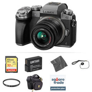 Lumix DMC-G7 Mirrorless Micro Four Thirds Digital Camera with 14-42mm Lens Deluxe Kit (Silver)