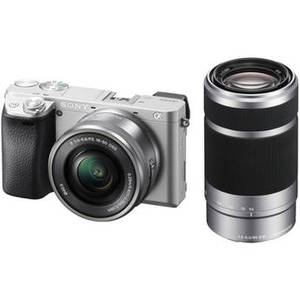 Alpha a6300 Mirrorless Digital Camera with 16-50mm and 55-210mm Lenses Kit (Silver)