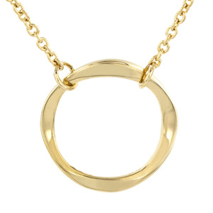 West Coast Jewelry Stainless Steel Twisted Open Circle Pendant Necklace