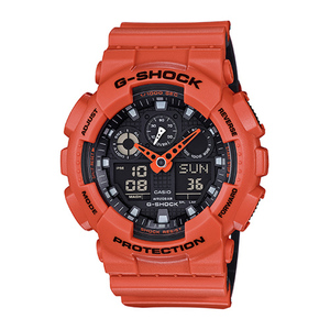 Mens G-Shock Ana-Digi Orange Resin Watch Black Dial