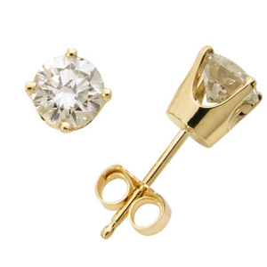 14k Yellow Gold Diamond Solitaire Earrings 1.00twt