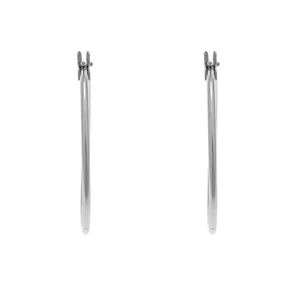 14K White Gold 21mm Snap Hoop Earrings
