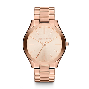 Ladies Slim Runway Rose Gold Stainless Steel Watch Rose Gold Dial