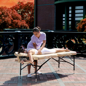 Master Massage 30" Calypso LX Ultra Light Weight Aluminum Portable Massage Table Package-Mushroom