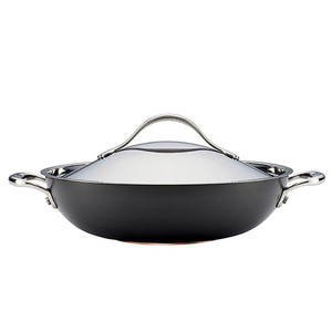 Anolon 12" Covered Wok Gray