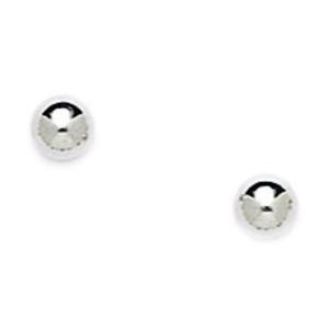 14k White Gold 4mm Polished Ball Stud Screwback Earrings