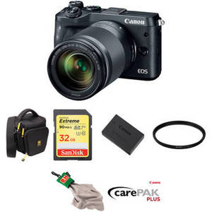 EOS M6 Mirrorless Digital Camera with 18-150mm Lens Deluxe Kit (Black)