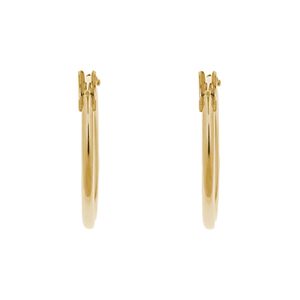 14K Yellow Gold 16mm Snap Hoop Earrings