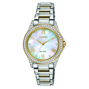 Ladies POV Eco-Drive Two-Tone Watch Mother-of-Pearl Dial