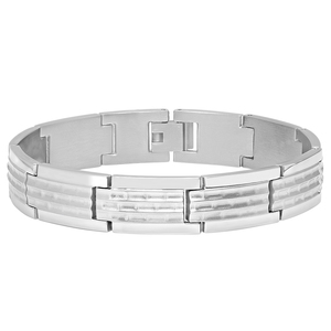 Stainless Steel Hammered Finish Bracelet 8.5"