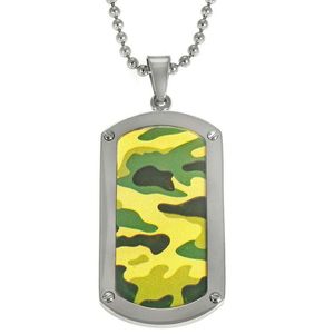 24 in. Stainless Steel Camouflage Cross Pendant