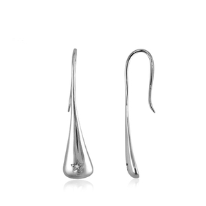 JewelonFire White Diamond Accent Sterling Silver Hook Earrings