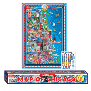 TS Shure Map of Chicago Laminated Poster with Stickers