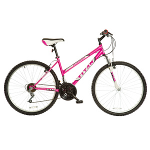 Titan Women's Pathfinder 18-Speed SUSPENSION MOUNTAIN BIKE - Pink & White
