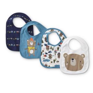 Little Wonders Infant Boys' 4-Pack Bibs - Camping & Bears