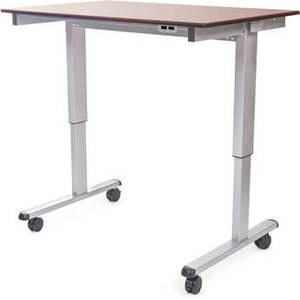 48" Electric Standing Desk (Dark Walnut, Silver Frame)
