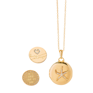 Keynote Starfish Locket Necklace w/ 2 Keynotes