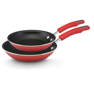 2pc Porcelain Enamel Skillet Set Red Gradient