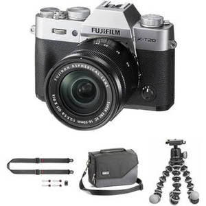 X-T20 Mirrorless Digital Camera with 16-50mm Lens Travel Photography Kit (Silver)