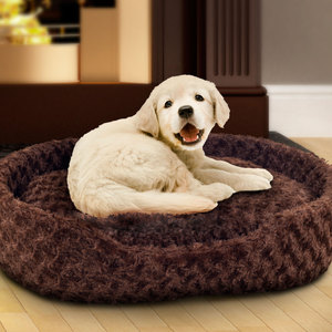 Cuddle Round Plush Pet Bed - Extra Large - Brown