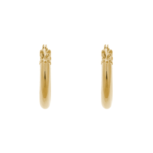 14K Yellow Gold 12mm Click Hoop Earrings
