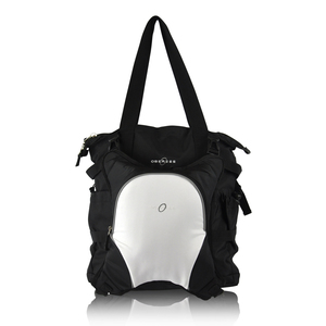 Obersee Innsbruck Diaper Bag Tote with Detachable Cooler - Black / White