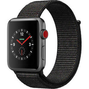 Watch Series 3 42mm Smartwatch (GPS + Cellular, Space Gray Aluminum Case, Black Sport Loop Band)