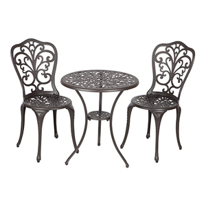Faustina Antique Bronze 3pc Cast Aluminum Bistro Set