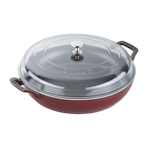3.5 Qt Cast Iron Braiser w/ Glass Lid Grenadine