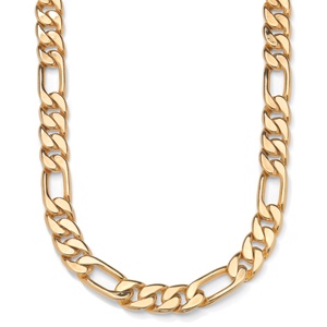 PalmBeach Jewelry Figaro-Link Necklace in Yellow Gold Tone 24"