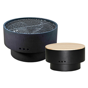Solid Base Fire Pit with Top and Cooking Grill
