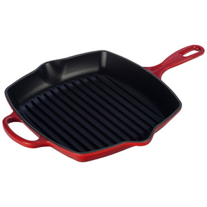10.25" Signature Cast Iron Square Skillet Grill Cerise