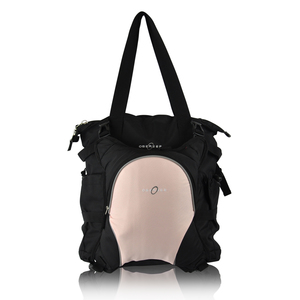 Obersee Innsbruck Diaper Bag Tote with Detachable Cooler - Black/ Bubble Gum