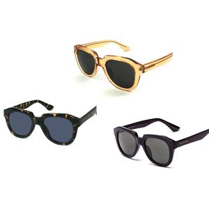 Set of 3 Geometric Sunglasses-Tortoise and Black and Yellow