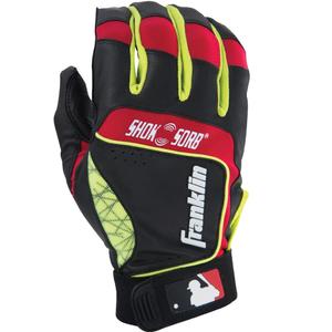Franklin Sports Shok-Sorb Neo Batting Glove Black/Red/Yellow Youth Medium