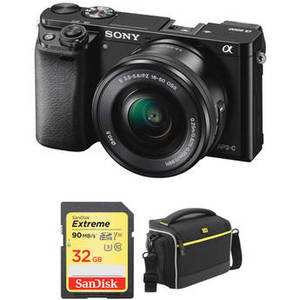 Alpha a6000 Mirrorless Digital Camera with 16-50mm Lens and Accessory Kit (Black)