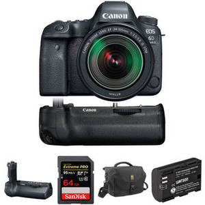 EOS 6D Mark II DSLR Camera with 24-105mm f/3.5-5.6 Lens and Accessory Kit