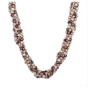 5 Row Multi-Purple Color Freshwater Pearl Necklace