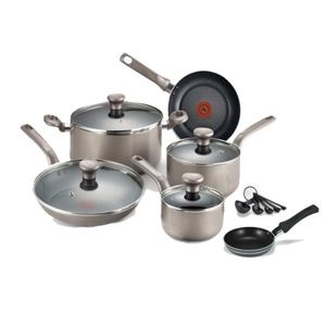 Excite 14-Piece Cookware Set plus One Egg Wonder - Platinum Shimmer
